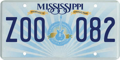 MS license plate ZOO082