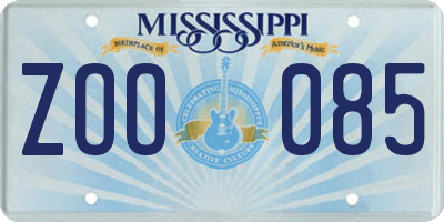 MS license plate ZOO085