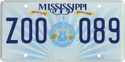 MS license plate ZOO089