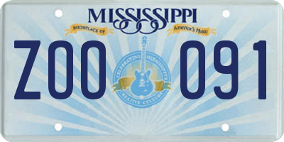 MS license plate ZOO091