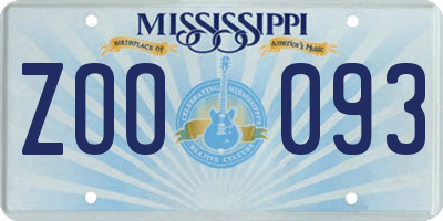 MS license plate ZOO093