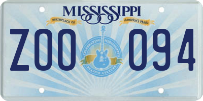 MS license plate ZOO094