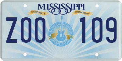 MS license plate ZOO109