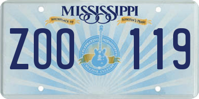 MS license plate ZOO119