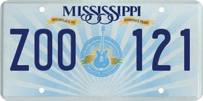 MS license plate ZOO121