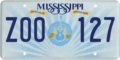 MS license plate ZOO127