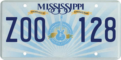 MS license plate ZOO128