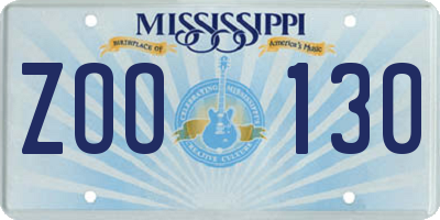 MS license plate ZOO130