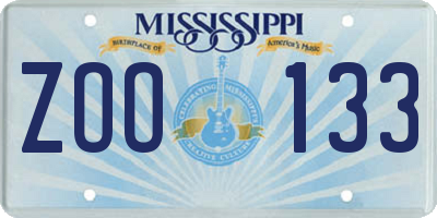 MS license plate ZOO133
