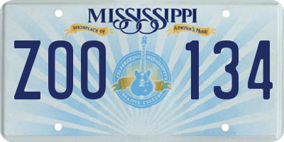 MS license plate ZOO134