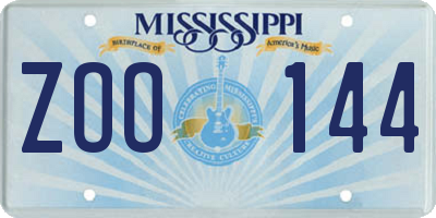 MS license plate ZOO144