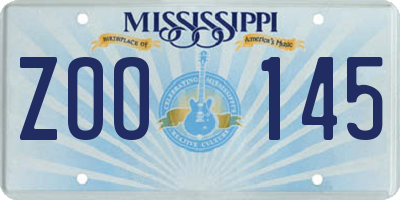 MS license plate ZOO145
