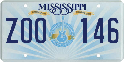 MS license plate ZOO146