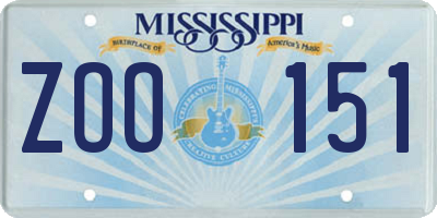 MS license plate ZOO151