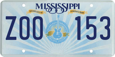 MS license plate ZOO153