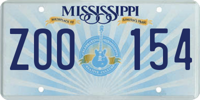 MS license plate ZOO154