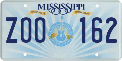 MS license plate ZOO162