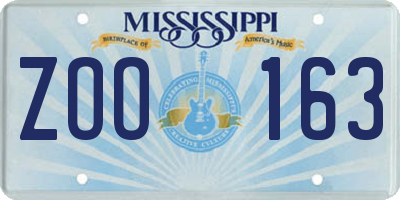 MS license plate ZOO163