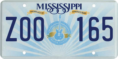 MS license plate ZOO165