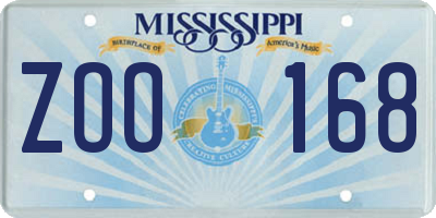 MS license plate ZOO168
