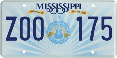 MS license plate ZOO175
