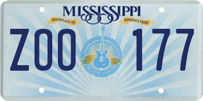 MS license plate ZOO177