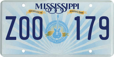 MS license plate ZOO179