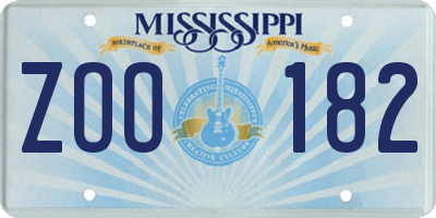 MS license plate ZOO182