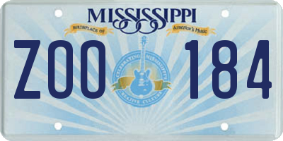 MS license plate ZOO184