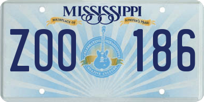 MS license plate ZOO186
