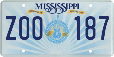 MS license plate ZOO187