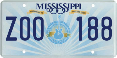 MS license plate ZOO188