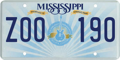 MS license plate ZOO190