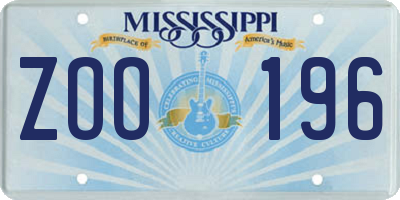 MS license plate ZOO196