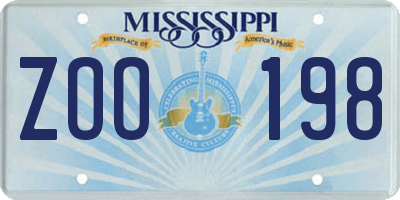 MS license plate ZOO198
