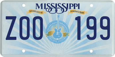 MS license plate ZOO199