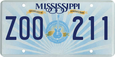 MS license plate ZOO211