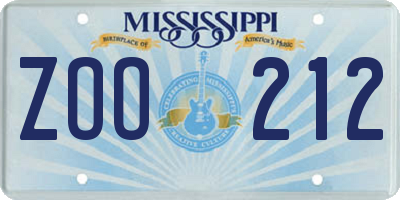 MS license plate ZOO212