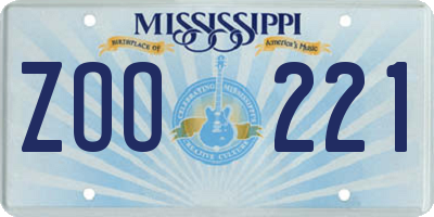 MS license plate ZOO221