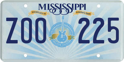MS license plate ZOO225
