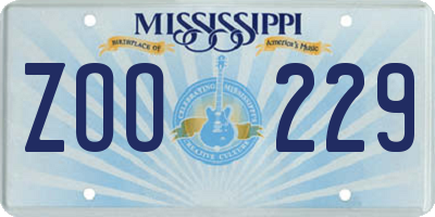 MS license plate ZOO229