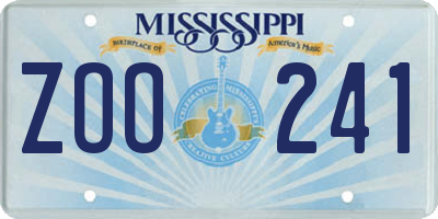 MS license plate ZOO241