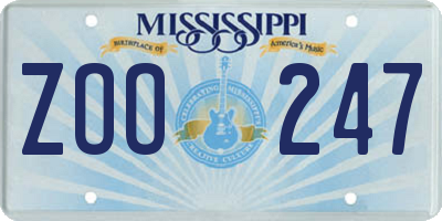 MS license plate ZOO247