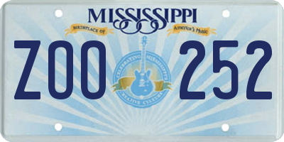 MS license plate ZOO252
