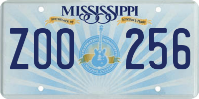 MS license plate ZOO256