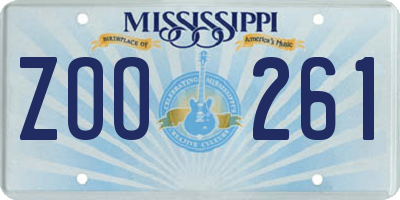 MS license plate ZOO261