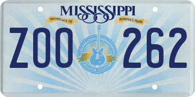 MS license plate ZOO262