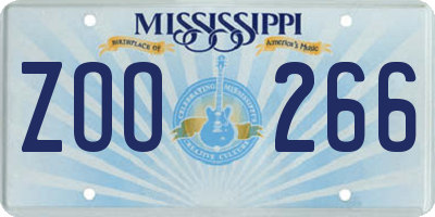 MS license plate ZOO266