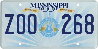 MS license plate ZOO268