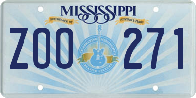MS license plate ZOO271